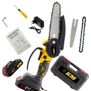 Tronçonneuse sans fil Km 4 pouces, alimentée par batterie au lithium, outil de coupe d'arbres portable pour extérieur, avec étui et accessoires - Product Image 5