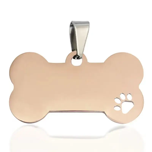 Etiqueta de identificación de perro en blanco de metal Placa de identificación de aluminio Forma de hueso Cadena grabada Collar Etiqueta de collar Placa de identificación de Mascota de metal <span class=keywords><strong>para</strong></span> grabado - Product Image 2