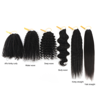 Extensions de cheveux naturels afro crépus bouclés en plumes, mèches brutes à crocheter, 18 pouces