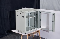 Baie de serveur réseau TBS 15U sur pied, 19 pouces, pour centre de données, avec porte frontale en verre trempé transparent, en acier SPCC