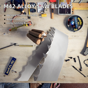 Lames de scie à ruban en acier inoxydable allié de qualité industrielle allemande M42 800mm 1400mm blanches <span class=keywords><strong>pour</strong></span> tuyaux en <span class=keywords><strong>PVC</strong></span> et liège <span class=keywords><strong>pour</strong></span> bois de chauffage - Product Image 3