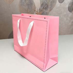 Factory Price Paper Bag Custom Printed logo Luxury Clothing Shopping Underwear Boutique Recyclable Gift Bag With Ribbon Rope - Product Image 1