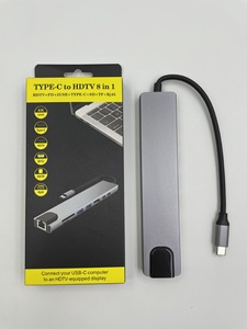 Factory 8 EN 1 <span class=keywords><strong>USB</strong></span> <span class=keywords><strong>C</strong></span> HUB Tipo <span class=keywords><strong>C</strong></span> a <span class=keywords><strong>USB</strong></span> <span class=keywords><strong>3</strong></span>,0 Splitter 100W PD Charge RJ45 Lan Adapter 4K HDTV para computadoras portátiles tipo <span class=keywords><strong>C</strong></span> - Product Image 4