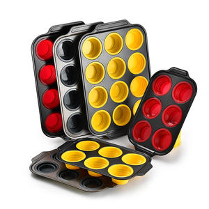 Nuevo molde desechable de acero al carbono de 12 agujeros tipo prensa para hornear Metal huevo tarta y pastel molde de 6 agujeros para horno - Product Image 5