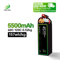 Batterie lithium-ion haute décharge 14.8V 22.2V 5500mah 120C 4S 66000mAh prix usine pour Drone/jouets RC