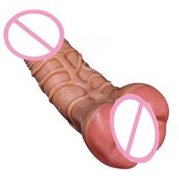 Copa de Masturbación Masculina, Dildos Grandes y Resistentes de Cristal Realista para Mujeres, Juguete Sexual de Goma con Forma de Pene
