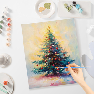 CHENISTORY Kit di Pittura a Numeri per Adulti, Arte Moderna, <span class=keywords><strong>Albero</strong></span> di Natale, Lavoro Manuale per Decorazioni Domestiche - Product Image 2