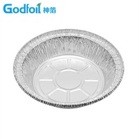 Plat à tarte rond jetable en aluminium de 7 pouces, qualité alimentaire, en feuille d'aluminium argentée, récipient de cuisson compatible flamme nue