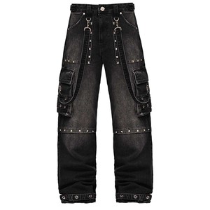 <span class=keywords><strong>Jeans</strong></span> da <span class=keywords><strong>Uomo</strong></span> 14oz di Alta Qualità, Vestibilità Ampia, Gamba Dritta, <span class=keywords><strong>Grigio</strong></span> Nero Lavato, Multitasche, con Rivetti, in Denim - OEM/ODM Ingrosso - Product Image 2