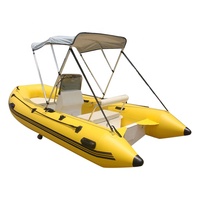 Bateau pneumatique semi-rigide (RIB) en PVC 2026 de 3,9 m à coque rigide haute vitesse pour 6 personnes, idéal pour la pêche, la croisière et les sports nautiques