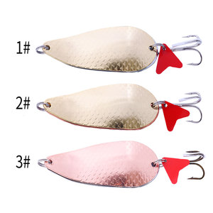 Vente en gros d'appâts Spinner en métal lourd double couche SP217 8cm 43g cuillère leurres de pêche avec <span class=keywords><strong>lame</strong></span> de coeur rouge - Product Image 2