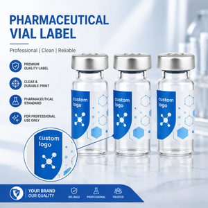Wholesale Custom Design Peptide Vial Labels <b>Waterproof</b> Oilproof Adhesive <b>Stickers</b> For Different Sizes Peptide Storage Glass Vial - Product Image 1