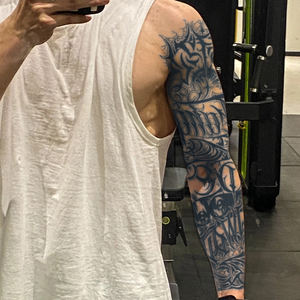 <span class=keywords><strong>ลาย</strong></span><span class=keywords><strong>สัก</strong></span>แบบกอธิคแบบแขนเต็มรูปแบบชั่วคราวรอยสักแบบกึ่งถาวรกันน้ำใช้งานได้นาน2สัปดาห์รอย<span class=keywords><strong>สัก</strong></span>สมุนไพรเหมือนจริงสำหรับตัว<span class=keywords><strong>แขน</strong></span> - Product Image 4