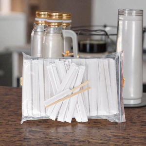 AT PACK 사용자 정의 140mm 플랫 스푼 높은 상자 생분해 자작 나무 대나무 스틱 현대 커피 및 차 우유 - Product Image 3