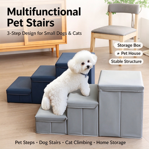 Muebles Multifuncionales para Mascotas, Escaleras Plegables para Perros, Escaleras Impermeables y Antipelusas para Mascotas, Casa Integrada para Gatos y Gabinete de Almacenamiento - Product Image 6