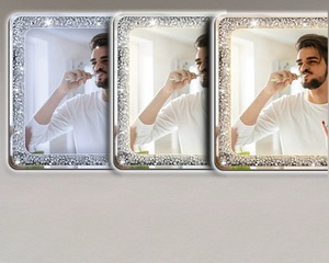 Espejo de Maquillaje Personalizado de Lujo con Cristales de Diamantes y Pedrería, Luminoso, Inteligente, de Pared, con Pantalla Táctil Metálica - Product Image 6