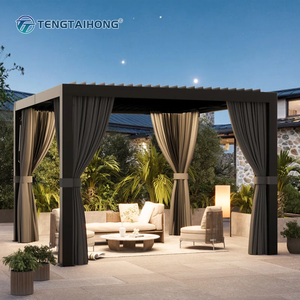 Pérgola de Aluminio Prefabricada de Fácil Instalación con <span class=keywords><strong>Mosquitera</strong></span>, Impermeable, Resistente al Viento y con Protección Solar para Terraza Residencial - Product Image 2