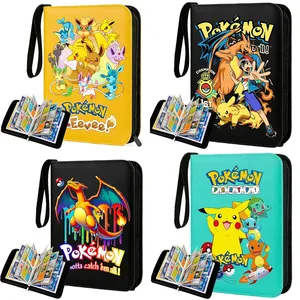 Album à fermeture éclair en cuir véritable pour cartes Pokémon, 400 emplacements, avec pochettes de protection pour cartes, présentoir Charizard - Product Image 2