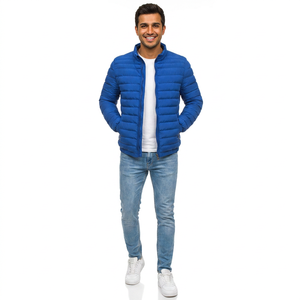 High Men's Winter Puffer Jackets Wholesale Outdoor Warm Duck <b>Feather</b> Custom Logo Black Nylon Hooded Bubble Puff Filled Knitted - Product Image 1