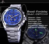 FORSINING Montre Mécanique Automatique de Luxe pour Hommes Vente en Gros Étanche Bracelet en Cuir Cadran en Verre Phase de Lune