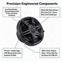 OEM 6x9 Zoll 2-Wege-Koaxial-Motorradlautsprecher mit PP-Konus, Eisenkorb, 20mm Seidenhochtöner, IPX6 UV- und Salzbeständig