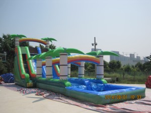 Tobogán Acuático Inflable de PVC con Forma de Palmera para Niños, Alquiler Comercial para Fiestas al Aire Libre - Product Image 4