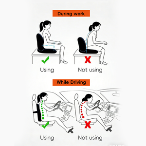 YUE RISE Kursi Kantor Ergonomis Terlaris dengan Bantal <span class=keywords><strong>Lumbar</strong></span> Busa Memori - Meredakan Nyeri Punggung Bantal Penyangga Punggung Bawah - Product Image 3