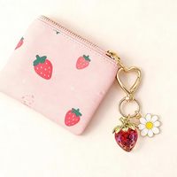 Porte-clés de luxe Elite Choice Fraise Lapin Marguerite, Accessoires de portefeuille, Décorations haut de gamme, Cadeaux pour filles, Livraison rapide