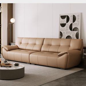 Moderno y Sencillo Conjunto <span class=keywords><strong>de</strong></span> Sofás <span class=keywords><strong>de</strong></span> Cuero Tapizado con Diseño <span class=keywords><strong>de</strong></span> <span class=keywords><strong>Oreja</strong></span> <span class=keywords><strong>de</strong></span> <span class=keywords><strong>Elefante</strong></span> y Función Reclinable para Apartamentos, Escuelas y Parques - Product Image 1