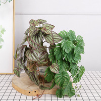 Plante artificielle murale en plastique, feuille dorsale de tortue, mini-fausse plante grimpante, décoration intérieure, feuilles de luzerne vertes