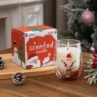 Bougie de Noël en verre double couche à paillettes scintillantes, cadeau artisanal, ambiance festive, semi-fait main, bougie aromatique