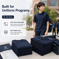 Tela de Algodón y Elastano de 260 g/m², Tela de Poliéster y Algodón, Tela Elástica, Tela de Punto para Uniformes Escolares y Ropa Escolar