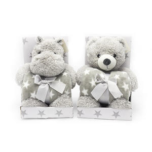 2021 nuovo arrivo Farcito molle animale del fumetto ippopotamo con coperta del bambino - Product Image 1