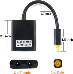 Kỹ thuật số Toslink sợi quang âm thanh <span class=keywords><strong>splitter</strong></span> <span class=keywords><strong>1</strong></span> trong <span class=keywords><strong>2</strong></span> ra cáp với 24K mạ vàng kết nối cho máy nghe nhạc CD, DVD Player, - Product Image 5