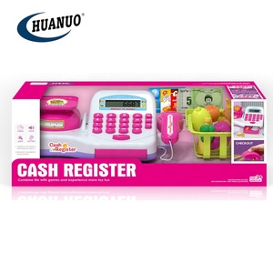 Calculadora de luz rosa <span class=keywords><strong>para</strong></span> niños, juguete de plástico con función de giro, <span class=keywords><strong>caja</strong></span> <span class=keywords><strong>registradora</strong></span>, supermercado - Product Image 4