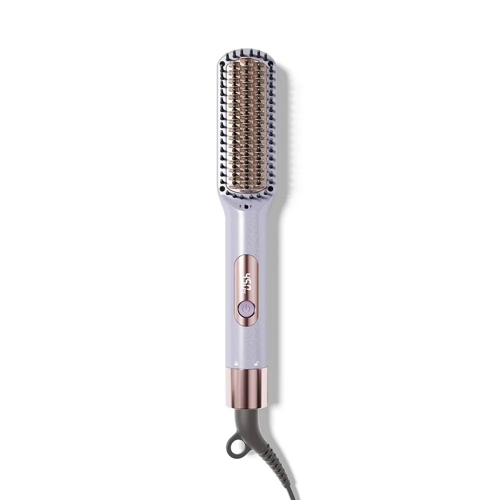 Ayrılabilir kordon saç fırçası elektrik iyonları nem ısı saç fırçası LCD ekran sıcak saç düzleştirici fırça özel etiket