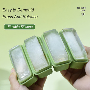 Bac à glaçons en silicone 3D grand format, sans BPA, le plus vendu, écologique, réutilisable, avec couvercle flexible, durable, pour crème glacée - Product Image 2