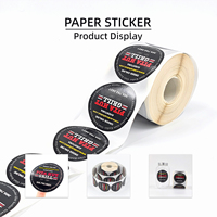 Rouleau d'étiquettes rondes en papier couché personnalisé en gros avec fond noir pour l'étiquetage et l'emballage de bocaux et de bouteilles, en lots pour usage intensif