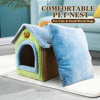 Lit pour animaux de compagnie en forme d'ours, chaud, amovible et lavable, avec logo personnalisé, vente en gros OEM d'usine, pour chats et petits chiens