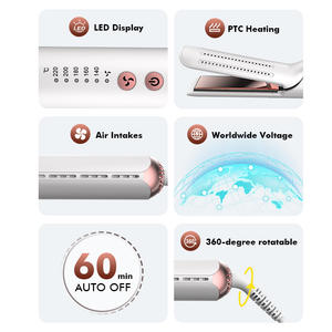 Wholesale Customization PTC Rapid Heating Anti-scald Design Adjustable 5 Temperature 2-in-1 <strong>Hair</strong> Curler <strong>Hair</strong> <strong>Straightener</strong> - Product Image 5