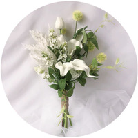 Bouquet de fleurs artificielles réalistes et personnalisables, Calla Lily Tulip, élégant, blanc pur, pour mariage, photographie de mariage