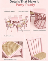 Chaise de fête en rotin pastel Macaron, empilable, avec assise en rotin, pour fête d'anniversaire en extérieur, café ludique, location événementielle