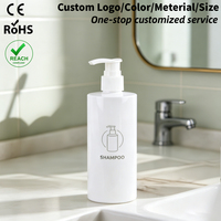 Faible MOQ – Flacons en plastique transparents noirs à épaule plate de 200 ml, 300 ml, 400 ml avec pompe pour après-shampoing, lotion corporelle, gel douche, savon moussant
