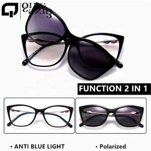 Lunettes anti-lumière bleue œil de chat TR90 pour femmes avec clip magnétique, verres polarisés TAC anti-reflet 2-en-1 pour usage médical et optique 2026 - Product Image 3