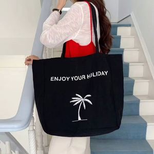 Summer Outdoor Travel Beach <b>Tote</b> Bags Lightweight <b>Canvas</b> <b>Totes</b> Custom Logo <b>Canvas</b> Handbag for Ladies - Product Image 1