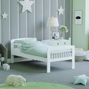 白色木质床架学步儿童儿童初级床架卧室家具