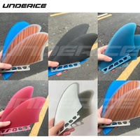 UNDERICE Sandwich Couleurs Quilles de planche de surf en queue de poisson Ailettes Nid d'abeille en fibre de verre Propulseur moyen Double onglets Ailettes de planche de surf en résine