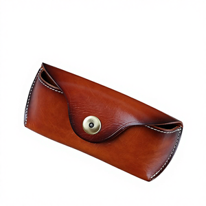 Bolso de Mano de Cuero Curtido Vegetal, Estuche para Gafas, Caja de Almacenamiento, Creativo, Portátil, para Colgar en la Cintura - Product Image 1