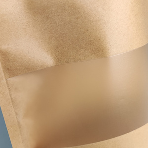 Túi giấy Kraft chất lượng cao đứng lên với cửa sổ trong suốt đứng lên túi khóa zip 125g,250g,500g,<span class=keywords><strong>1kg</strong></span> - Product Image 4