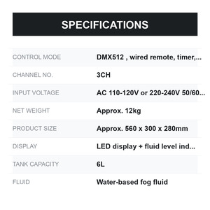 Machine à fumée 3000W DMX Touring Fogger, réservoir 6L, haute puissance, contrôle à distance et par minuterie - Product Image 6
